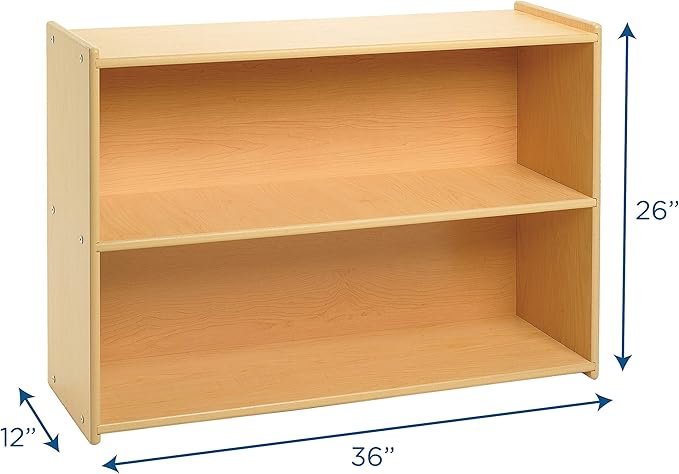 Angeles Value Line Narrow 2-Shelf Storage, Classroom Shelves and Daycare Furniture, Kids' Bookcases Cabinets & Shelves, 36" L x 12" W x 26" H