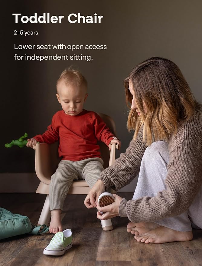 HARPPA 6 in 1 Baby High Chair, Convertible Infant Feeding Chair for Babies & Toddlers Table, Dining Booster Seat with Removable Tray, Khaki