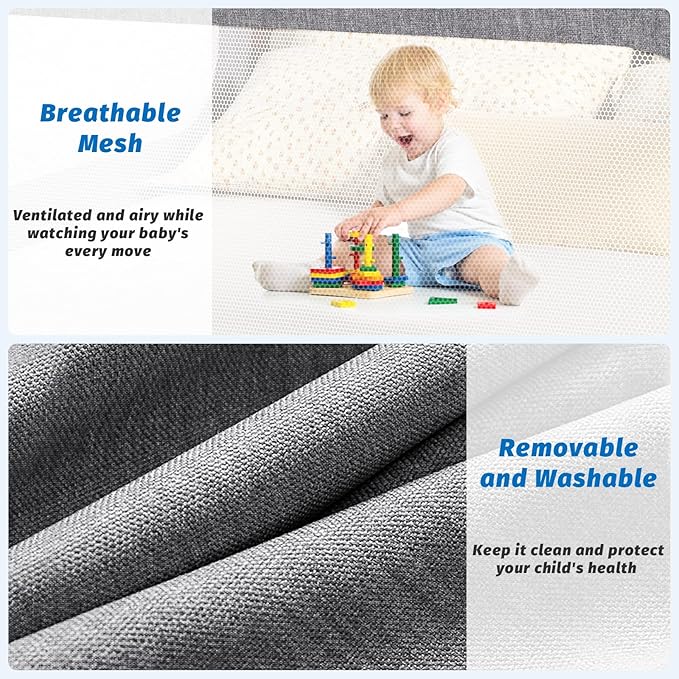 3-Piece Queen Size Bed Rails for Toddlers, with Headboard Rod -Height Adjustable Baby' Safety Bed Rails Guard for Queen Size Bed(3Pack 78.7"x78.7"x59"-Gray)