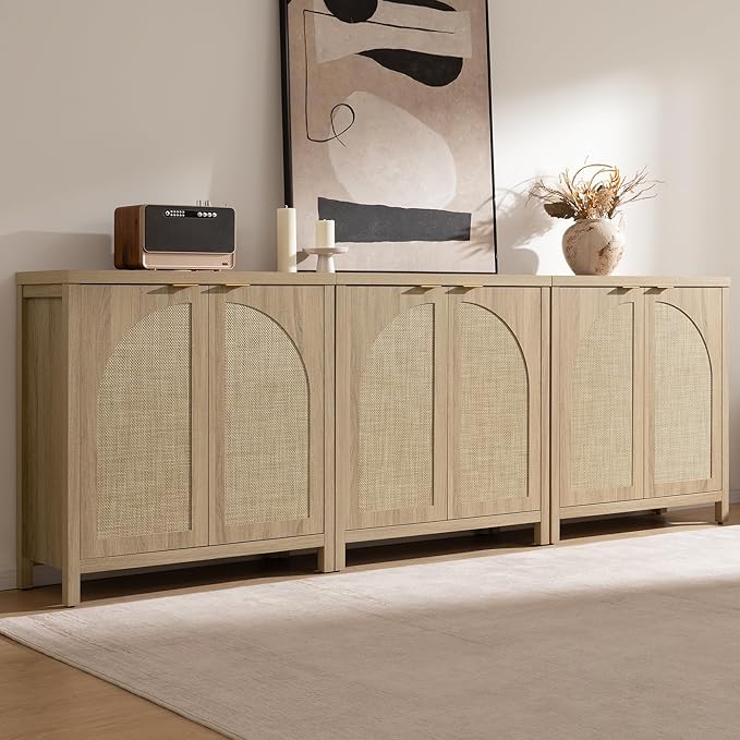 SICOTAS Rattan Sideboard Buffet Cabinet - Image 8