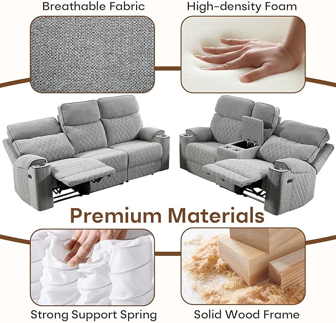 HAOMARKETS 3-Piece Recliner Sofa Set - Image 7
