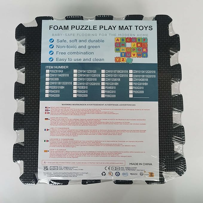 qqpp EVA 18 Tiles Baby Play Mat for Playing, Interlocking Foam Floor Mats for Tummy Time & Crawling, Flooring Tiles with Animals Puzzle for Kids. QP-51(ADL) b18N