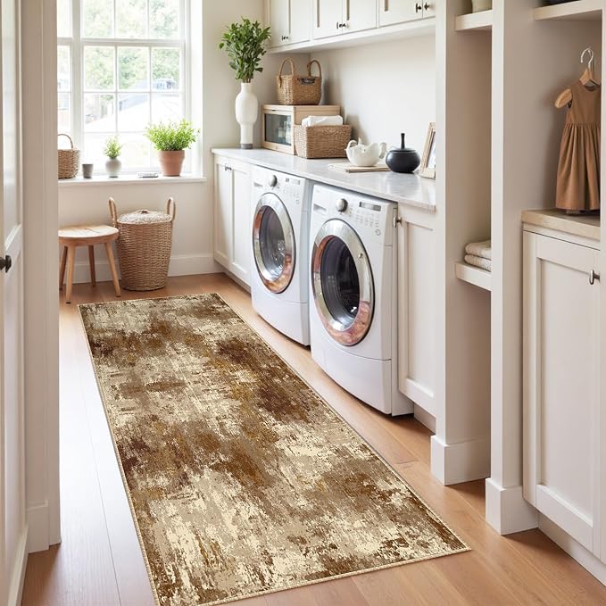 RELEANY Washable Area Rugs 2'x10' Non-Slip Modern Abstract Soft - Image 3