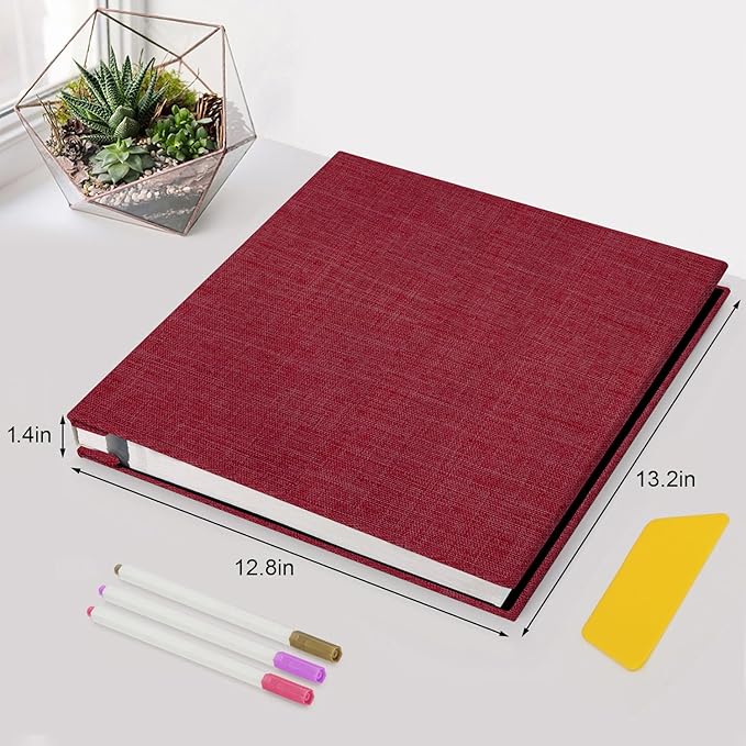 Zesthouse Large 18In Photo Album Self Adhesive 60 Pages, Scrapbook Albums with Sticky Page Holds 10x12 & 8x10 & 5X7 & 4x6 Pictures, DIY Photo Book Ideal Gift for Family Wedding Baby