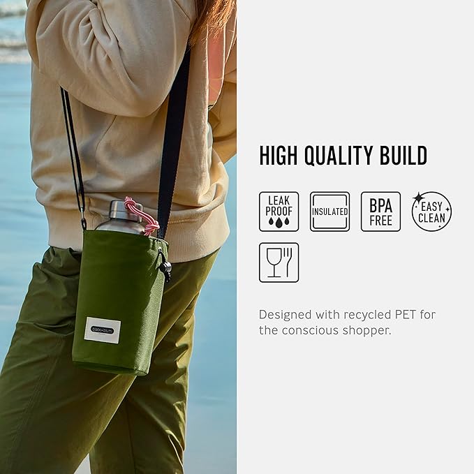 Black+Blum Insulated Bottle Bag - Made with Recycled PET and BPA Free - Bottle Bag for On The Go