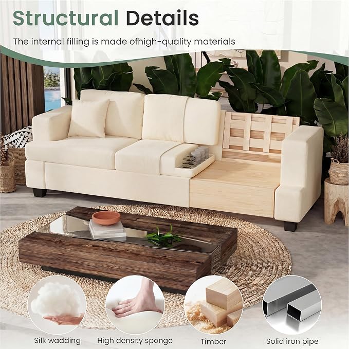 YOUDENOVA Sofa, 3 Piece Set Comfy Sofa, Loveseat & 2 3-Seater Couch - Image 6