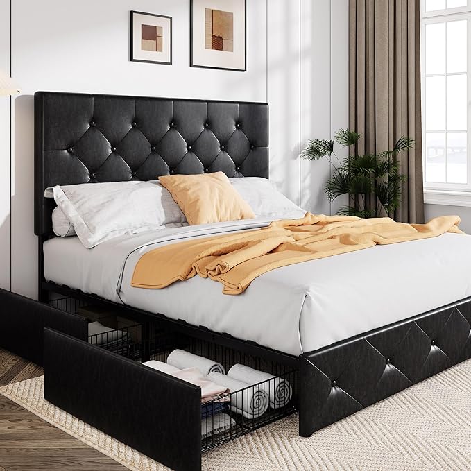 Allewie Upholstered Full Size Platform Bed Frame by Allewie