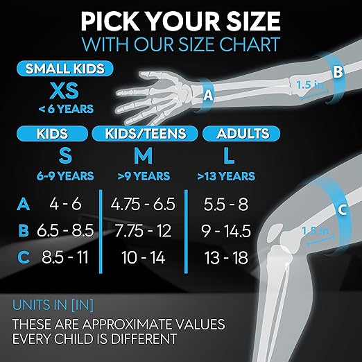 SKATEWIZ Knee Pads for Kids - Knee and Elbow Pads Set - PROTECT-1 - Size S Blue - Wrist Guards for Skating, Skateboard, BMX and Scooter 8-12