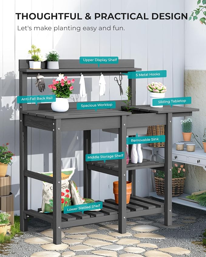 SERWALL Outdoor Potting Bench - Image 7