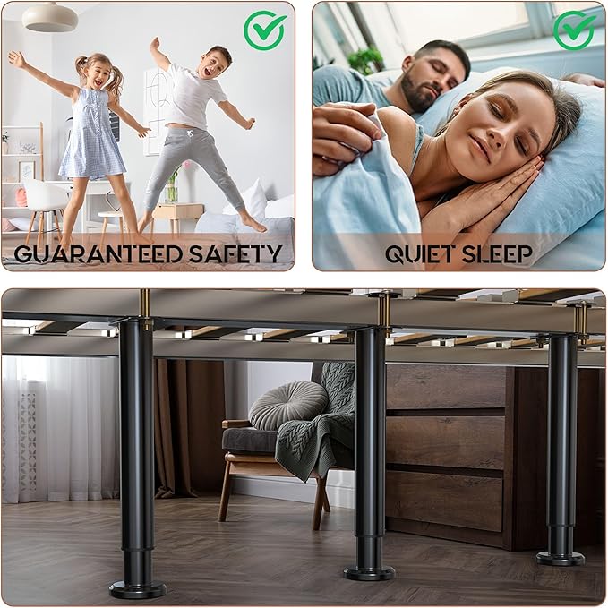 4Pcs Bed Frame Support Leg, Adjustable Height 5.8"-9", Extra Sturdy Steel Bed - Image 4