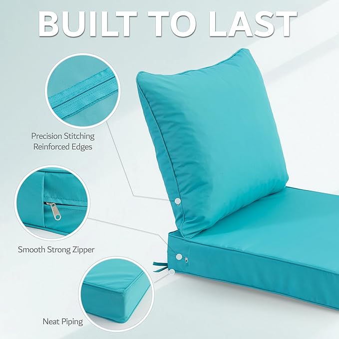22x22 Inch Patio Chair Cushions Set of 4, Outdoor Furniture Cushions - Image 6