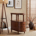 Slim End Table with 2 Storage Drawers, Retro Vintage Sofa Beside Table by MODERION-YourHomeSoulMate