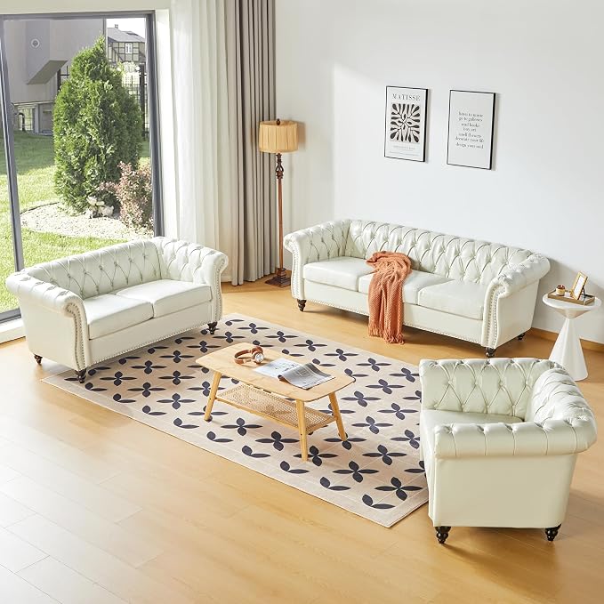 AVZEAR Leather Upholstered Armchair, Mid-Century Modern Single Sofa Chair - Image 4