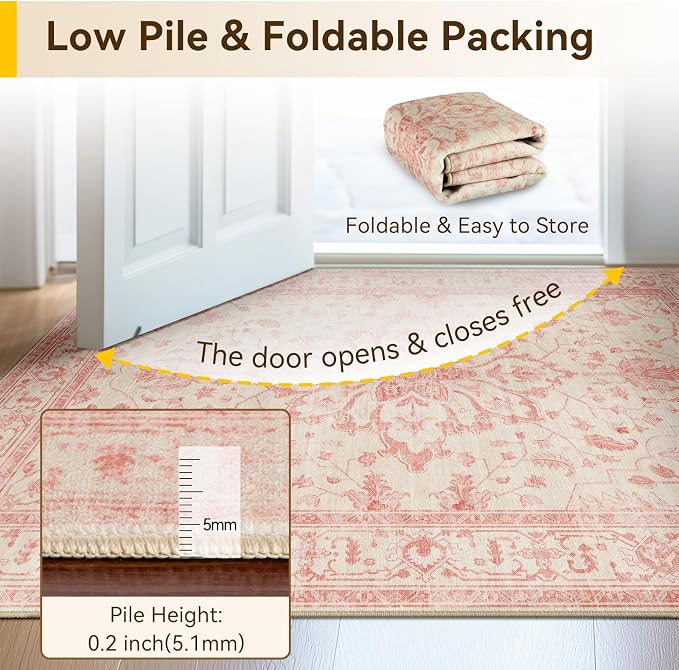 RELEANY Area Rugs 2'x8' Runner Rug Non Slip Washable - Image 4