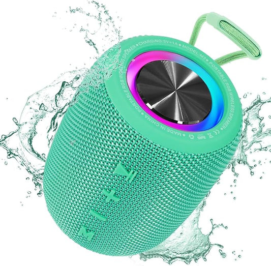Portable Bluetooth Speaker, BT5.3 Wireless Speaker 20W Bass Diaphragms with Multi LED Light Dynamic Modes, IPX6 Waterproof 16H Playtime supports FM Mode, TF, USB for Home, Cycling, Outdoor, Beach