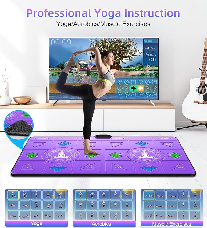FWFX Electronic Dance Mat for TV, 2-Player Dancing Game for Kids & Adults, Wireless Musical Dance Pad for Family Party Games, Exercise, Yoga Fitness, Ideal Christmas & Birthday Gift for Boys and Girls