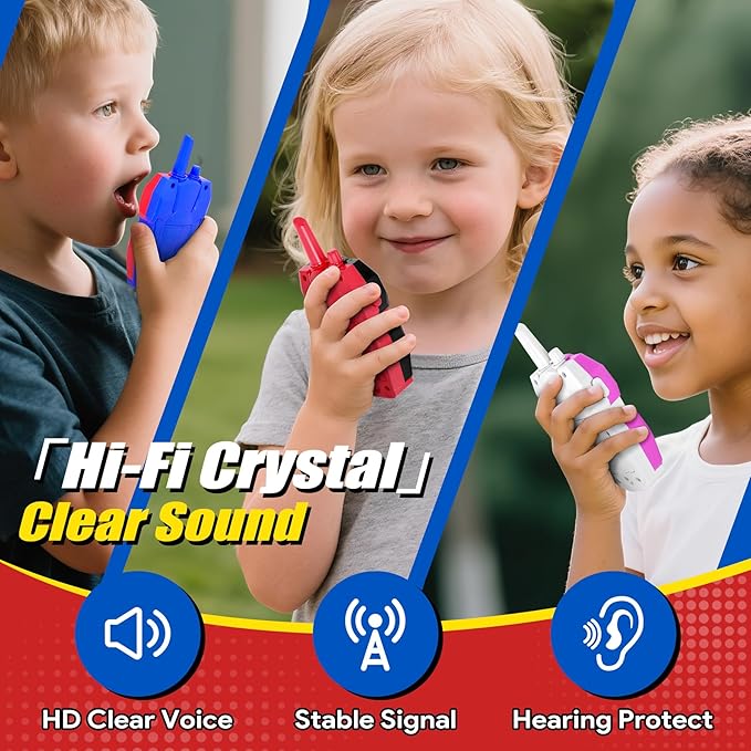Vvinca Spider Walkie Talkies for Kids Toys Ages 3 4 5 6 7 8 9 10 Boys Girls 3 Pack Superhero Toys Lanyard Long Range Clear Sound Outdoor Game Camping Gear Spy Gadgets & Easter Christmas Birthday Gifts