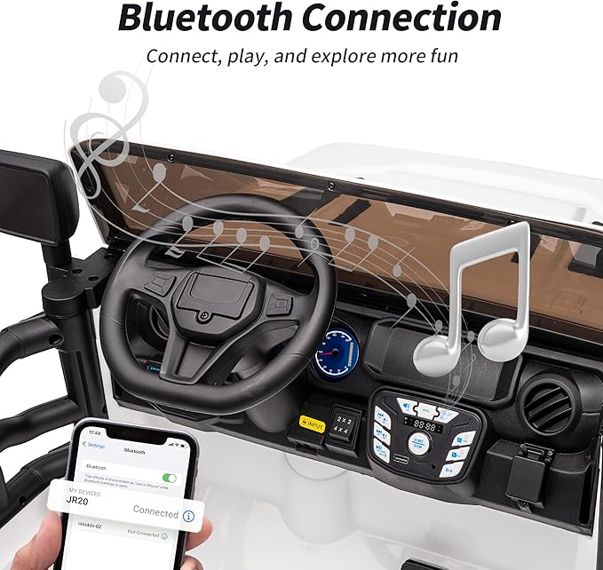 2 Seater Ride on Toy Car for Kids, 24V 4x4 Ride-on Truck Kids Electric Car w/Remote Control, 4x200W Motors - White