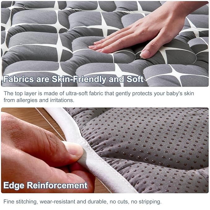 Baby Play Mat - 6ft X 4ft,Premium Thicker Foam One-Piece Crawling Mat, Machine Washable, Extra Large Anti-Slip Activity Playmat for Babies, Toddlers & Infants