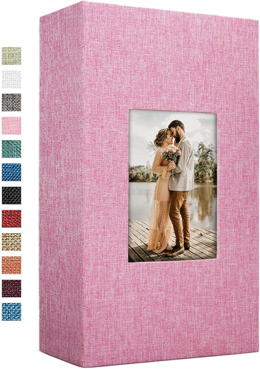 Vienrose Linen Photo Album 420 Pockets for 4x6 Photos Fabric Cover Photo Books Slip-in Picture Albums for Wedding Baby Vacation