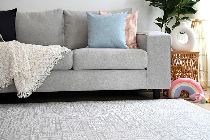 Cushmat Stylish Reversible Foam Play Mat (Large, Explorer - Gray Sand) - Soft, Waterproof, Durable Play mat for Infants, Babies, Toddler, Kids & Grownup - 6.5ft x 4.5ft