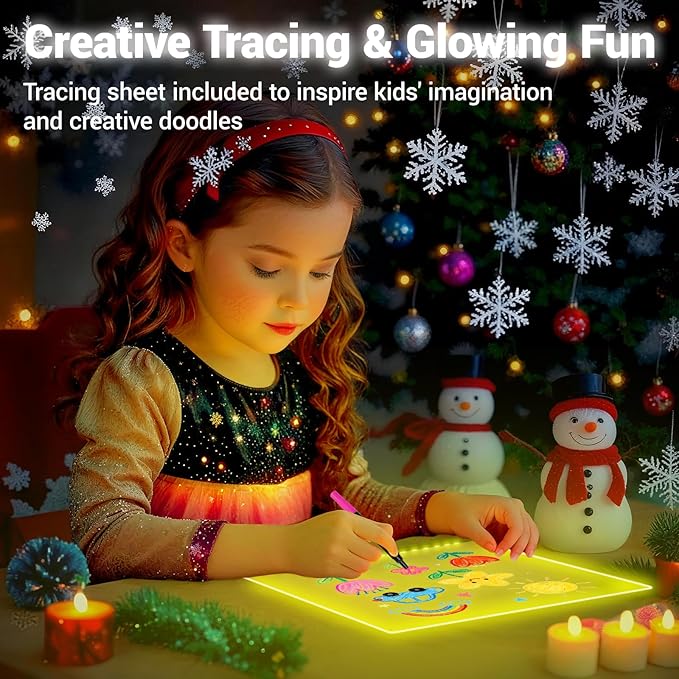 Lumiboard Led Drawing Board with Colors,Light Up Acrylic Cosmody Drawing Board,Glowing Led Note Board with Light,Lumiboard Led Boards to Write On,Christmas Gifts for Kids (Standard)
