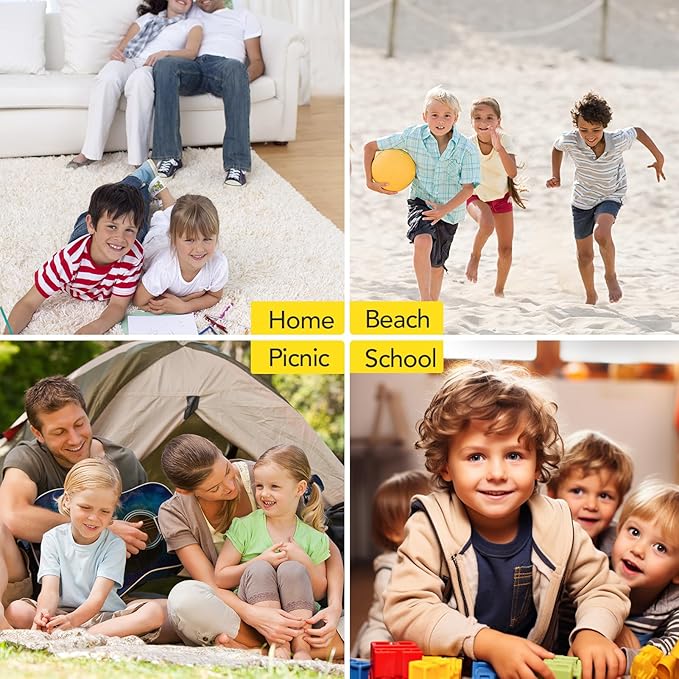 Kids Toy Box Chest Storage with Lid and Big Play Mat for Boys and Girls,Collapsible Fabric Toy Building Bricks Storage Container Organizer Bin with Rug for Playroom and Nursery Organization