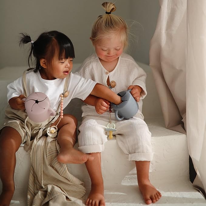 mushie Silicone Snack Cup | Spill Proof Food Container for Toddler and Baby (Tradewinds)