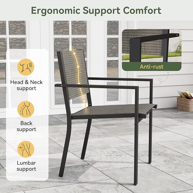 Aoxun 7-Piece Patio Table and Chairs Set - Image 4