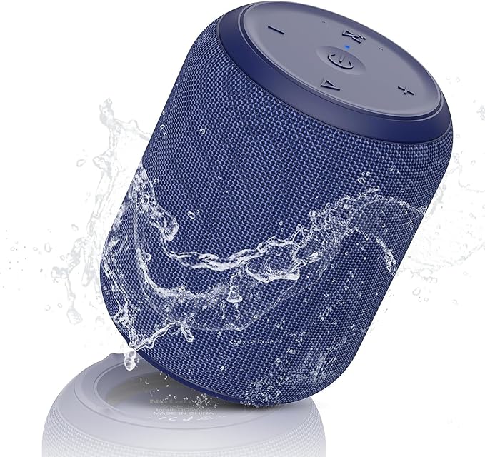 NOTABRICK Bluetooth Speakers Blue,Portable Wireless Speaker with 15W Stereo Sound, IPX6 Waterproof Shower Speaker, Dual Pairs, Portable Speaker for Party Beach Camping