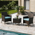 3-Piece Outdoor Furniture Set, PE Rattan Wicker Chairs by Unknown
