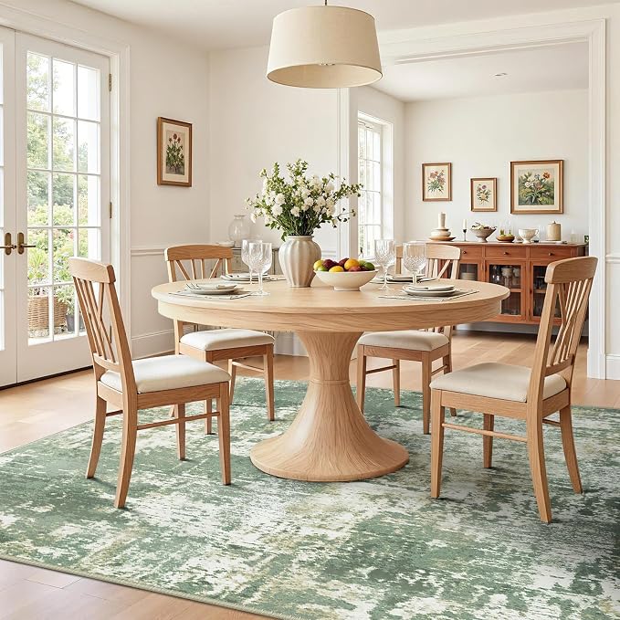 RELEANY Washable Area Rugs 4'x6' Non-Slip Modern Abstract Soft - Image 9