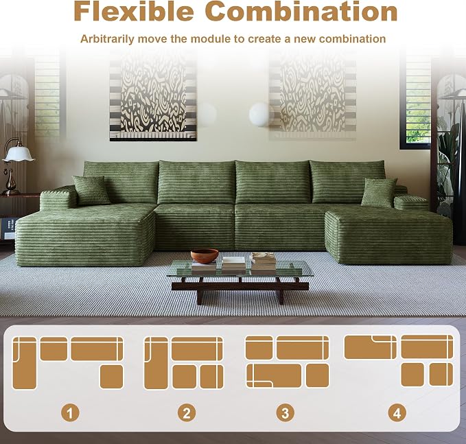 136" Sectional Couches for Living Room Cloud Couch Sofa - Image 5