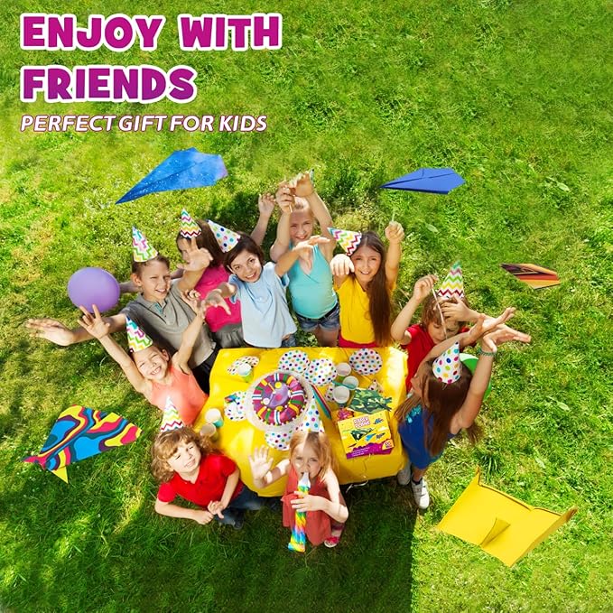 Pigipigi Kids Craft Origami Paper Kit for Kids Ages 5-8 8-12, with Guiding Book, 70 Sheets DIY Art and Crafts Supplies, Colorful Folding Papers Set Projects Gifts Activity for Boy Girl Toys(Plane)