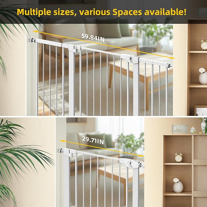 Easy Step Walk-Thru Baby Gate – Adjustable Safety Gate for Babies & Pets, Pressure Mount Kit, Includes Wall Cups – 29.7 to 32W x 30.5H inches, CPC Certified