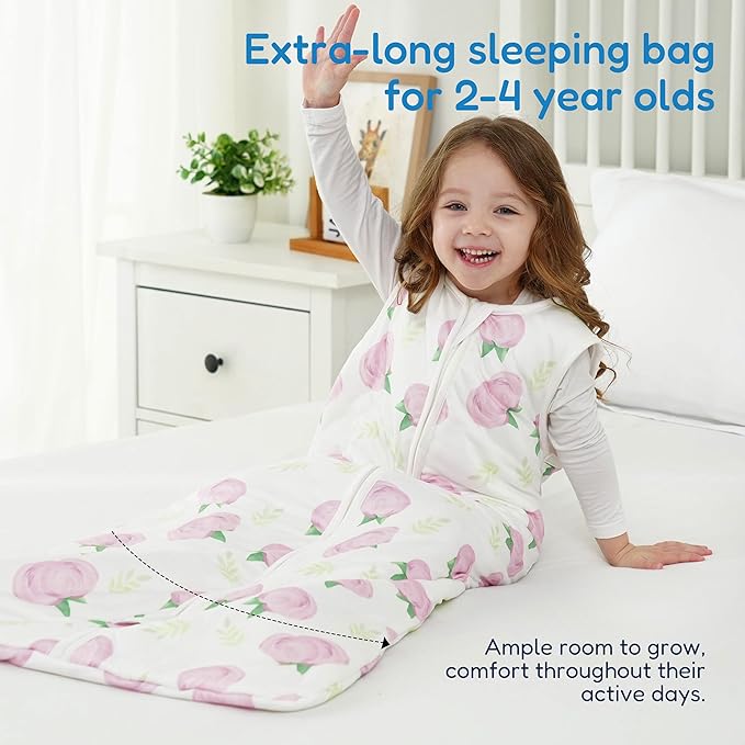 TotAha Toddler Sleep Sack 1.0 TOG for 2T-3T-4T, Soft Quilted Wearable Blanket Baby SleeP Bag with 2-Way Safe Zippers,Premium Winter Extra Large Sleeping Sacks