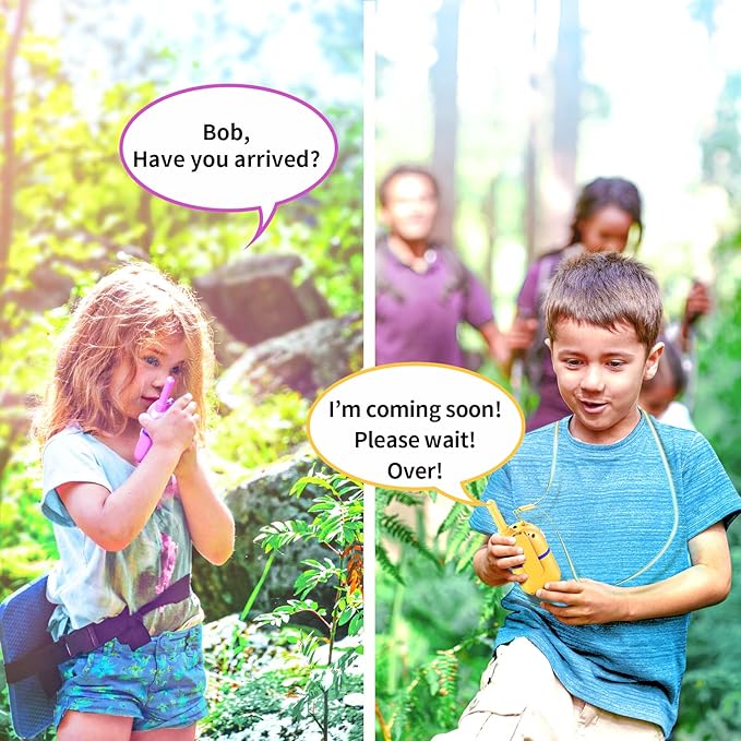 Walkie Talkies for Kids Rechargeable,Toys for Boys and Girls Ages 3-12, 2 Pack Long Range 2-Way Radios, Birthday Gifts,Christmas Stockings, Outdoor Play, Family Games, Hiking Camping Gear