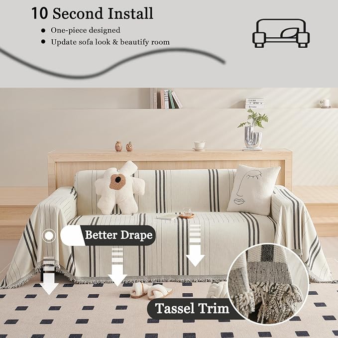 DREAMINGO Couch Cover Washable Chenille Sofa Protector - Image 4