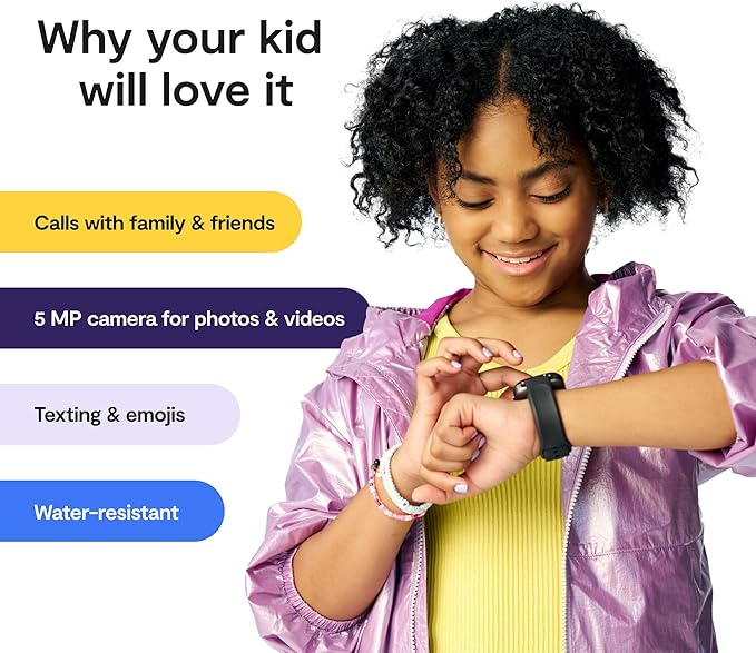 Bark Watch - Safest Smart Watch for Kids - Talk and Text - GPS Tracking - Text, Video, and Phone Monitoring - Manage All Contacts - SOS Button - CV16