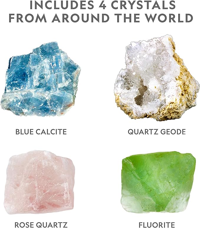 National Geographic Mega Crystal Growing Kit - Grow 6 Crystals with Light-Up Stand, Science Gifts for Kids 8-12