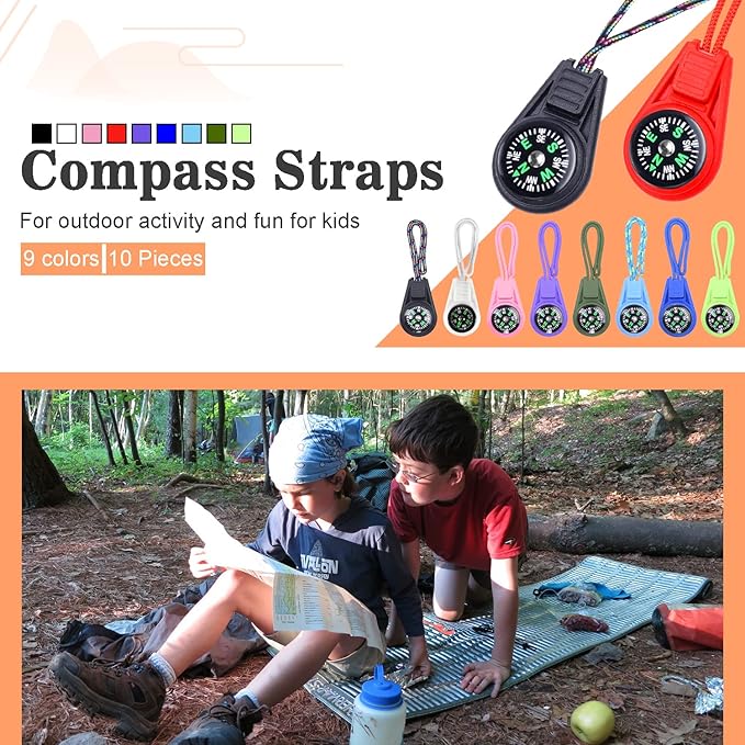 Mini Compass for Kids Compass Keychain，Button Compass Bulk kit，Paracord Hiking Survival Small Compasses，Kids Scout Compass.