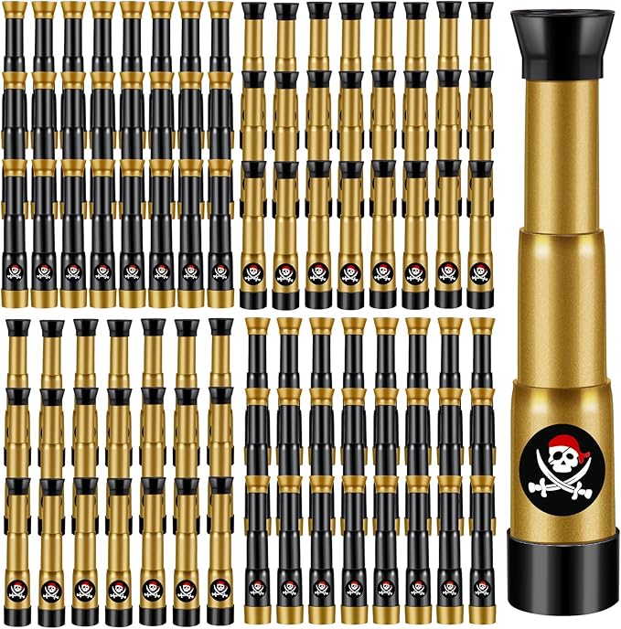 Deekin 24 Pcs Pirate Telescope for Kids Pirate Party Favors Accessories Telescope Toys Spyglass Mini Treasure Hunt for Boat Halloween Birthday Party Supplies