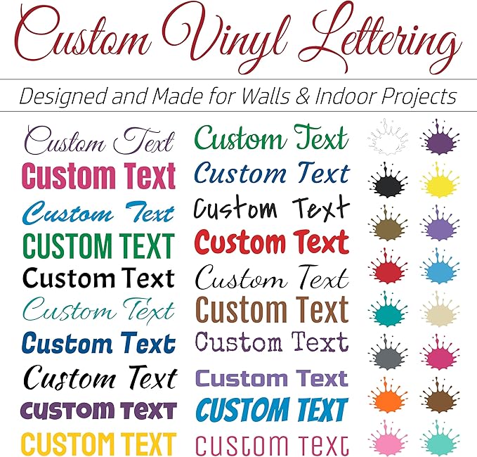 Rapid Vinyl Custom Vinyl Wall Lettering Decal Personalized Design and Create Your Own (Multiple Sizes, Fonts, & Colors) Indoor or Outdoor. Perfect for Walls and Special Projects