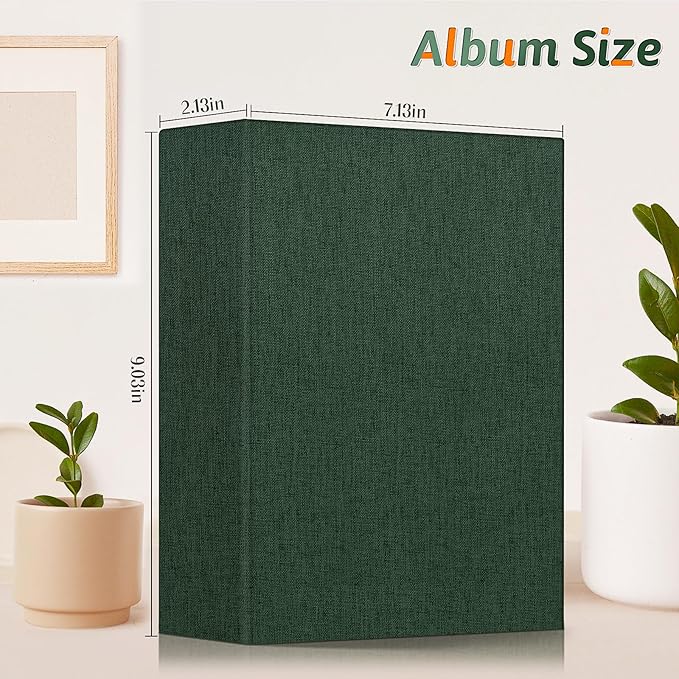 Popotop Photo Album 4x6 200 Pockets for Wedding Gifts,Linen Hardcover Picture Albums for Family Anniversary Baby Vacation Pictures