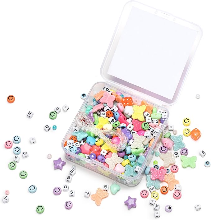 Little Words Project Bead Kit, DIY Bracelet Making Kit, Includes Colorful and Novelty Beads, Letter Blocks, String, Instruction Booklet & More, Fun & Creative Gift for All Ages Create Custom Bracelets