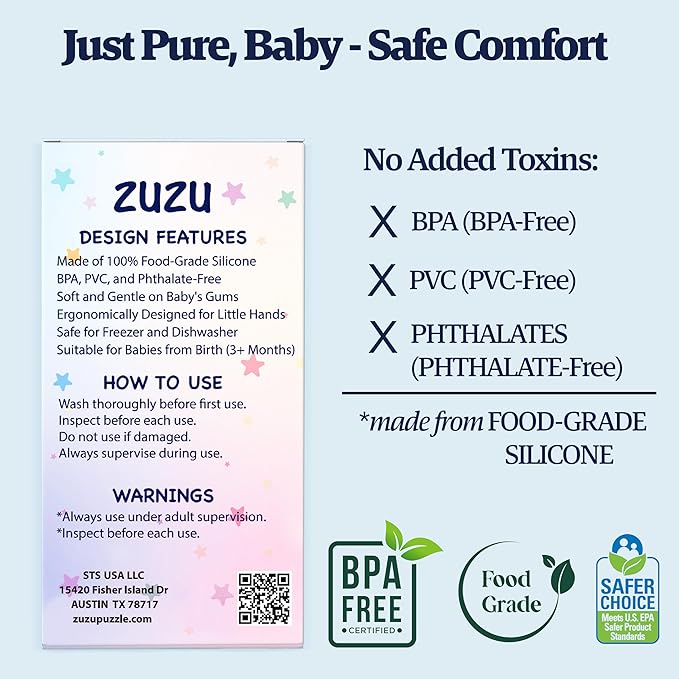 Babies Teether Teething Toys , Montessori Toy Teethers for 0-36 Months, Infant Sensory Relief Teething Stick Toys, Parent Baby Essentials, Baby Gift Teether – BPA‑Free, Food‑Grade Silicone 6 Pack