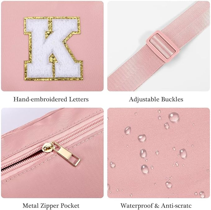 YOOLIFE Gifts for Girls - Graduation Gifts for Her Women Trendy, Mothers Day Gifts for Mom Daughter, Pink Initial Crossbody Bag Belt Bag for Women Her G