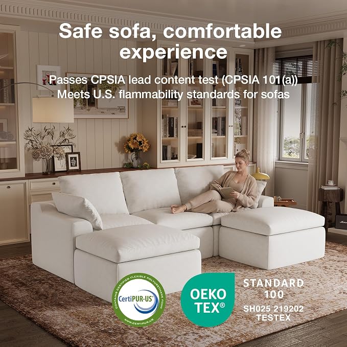 Novilla 104.3" Modular Cloud Couch, Modern Sectional Sofa - Image 24