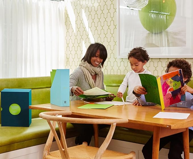 Savor | Deluxe School Years Keepsake Box | Fabric Bound Acid-Free Childhood Keepsake and Memory Organizer with Labels for Birthday, Graduation, Mitzvah, Mother’s Day, and Baby Shower