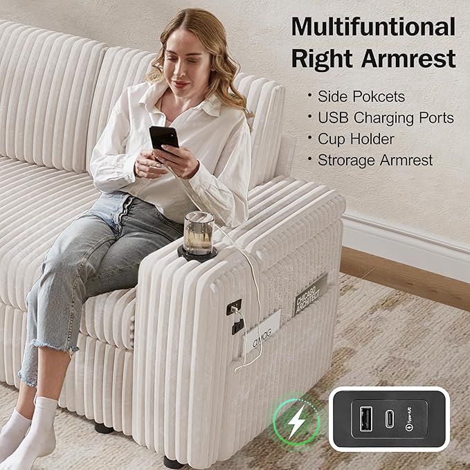 Vipbear 111" Modular Sectional Sleeper Sofa - Image 8